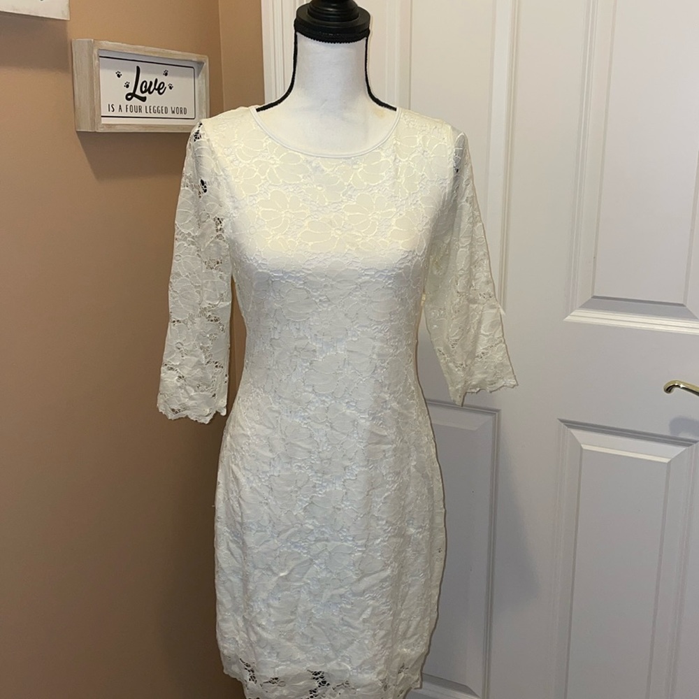 Lace Winter white Beautiful Dress